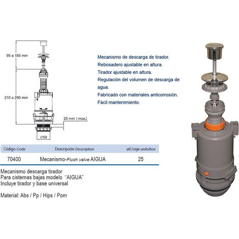 Maniglia base universale scaricatore basso per cisterna 70400