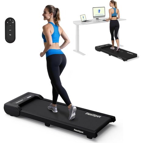 Tapis de course pliable 2 en 1 – Vitesse 1-6 km/h – Charge max 120 kg – Affichage LED – Moteur silencieux – Antidérapant – Flexispot (1/5)