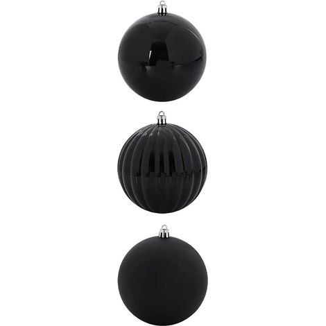 Ensemble de Boules de Noël XXL 3 pcs Noir Plastique (1/5)