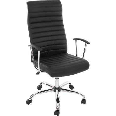 Fauteuil/chaise de bureau Cagliari, ergonomique, simili-cuir, noir (1/5)