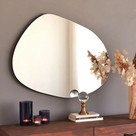 Spiegel Renate, Oval, Wandmodell, Rahmenfarbe Transparent, 55x75h cm Schwarz (1/5)