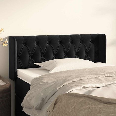 vidaXL Cabecero de terciopelo negro 93x16x78/88 cm (1/5)