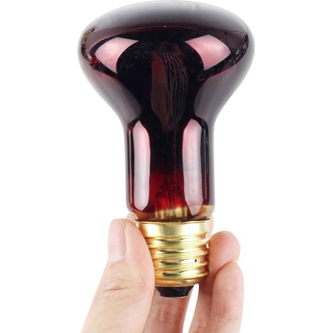 Lampe chauffante infrarouge 60W à lumière rouge, ampoule en verre pour lézards, reptiles et amphibiens (1/5)