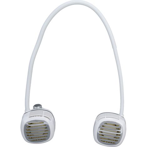 Ventilateur de Cou Portable Mini USB Rechargeable pour Sport et Voyage - Blanc (1/5)