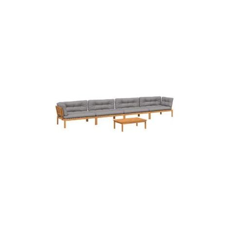 Salon palette de jardin avec coussins 5pcs bois d'acacia massif (1/5)