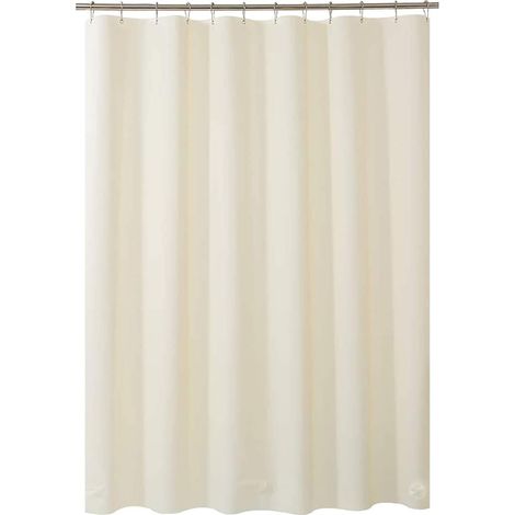 Doublure de rideau de douche en plastique beige épais 72 x 72 pouces avec pierres transparentes résistantes et œillets (1/5)