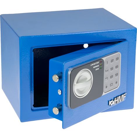HMF 46126-05 Möbeltresor Elektronikschloss, 23 x 17 x 17 cm, Blau (1/5)