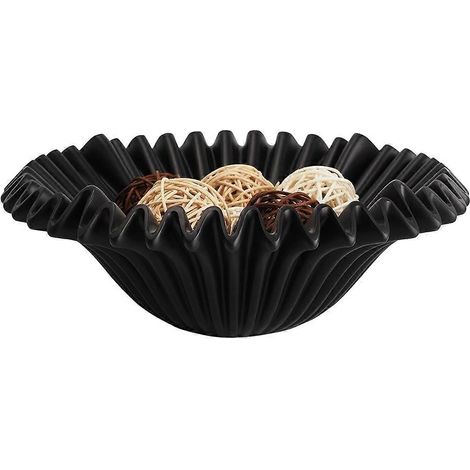 Grand bol décoratif - Coupe à fruits pour comptoir de cuisine, bol à clés - Noir - (1/5)