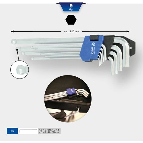 Brilliant Tools BT045019 Winkelschraubendreher-Set 1.5 mm, 2 mm, 2.5 mm, 3 mm, 4 mm, 5 mm, 6 mm, 8 (1/5)