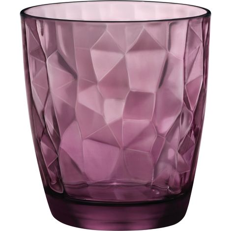 Bormiolio Rocco Gläser Set Diamond 6St. (Farbe Rock, purple, Trinkgläser 305 ml)