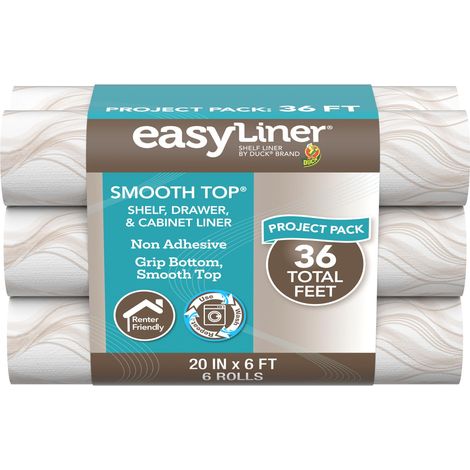 Lot de 6 Rouleaux de revêtement Lisse pour étagère supérieure, Gris, 50,8 x 1,8 m (1/5)