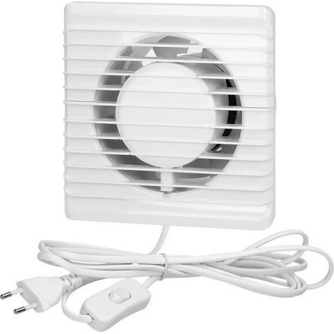 Ventilateur de salle de bain, extracteur d'air Ø100 mm, fixation murale avec clapet anti-retour, fonctionnement silencieux, encastrable, blanc (1/5)