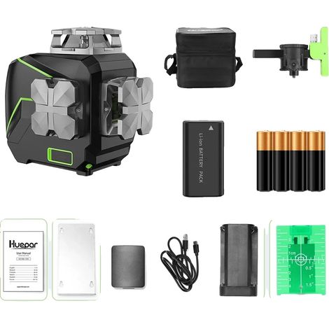 Niveau laser, faisceau vert, auto-nivelant, laser 2D (1/2)