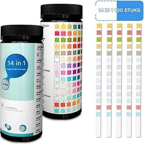 Wasserteststreifen – 14-in-1-Trinkwassertester – Schnelle Bestimmung von pH-Wert, Nitrat und Wasserhärte – Für Leitungswasser und Trinkwasser – Genaue Ergebnisse – Für den Hausgebrauch (1/5)