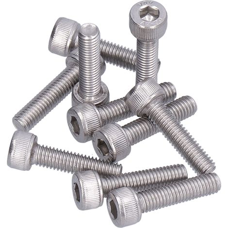 30 Vis à tête cylindrique M5 A2-70 en acier inoxydable pour bricolage et fixation, Lot de 30 vis M5x20 pour projets de montage (1/5)