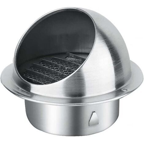BUNTHAUS Grille d'aération ronde en acier inoxydable pour grille d'aération murale extérieure - Couvercle à rabat pour grille d'aération - 80 mm