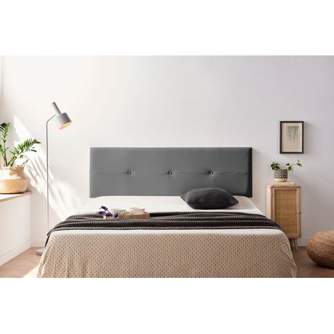 Cabecero Tapizado NAPOLI Polipiel 160x50x5 cm - GRIS OSCURO - Moonia (1/5)