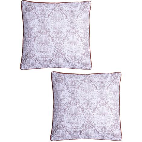 Lot de 2 coussins 50x50 cm imprimé vieux rose - PINKY