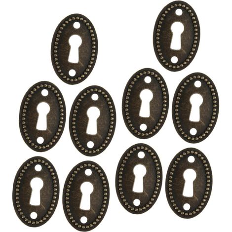 Plaques de recouvrement ovales vintage pour serrure, lot 10, en (1/5)