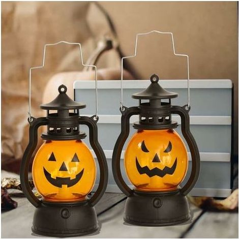 Lampe De Citrouille Halloween 2pack, Citrouille Halloween Halloween Lanternes De Citrouille De Citrouille Portables pour La Maison, Bar, éCole, Halloween, DéCoration (1/5)