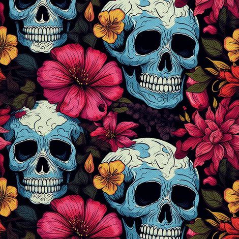 Tela Oxford decorativa para exteriores - Motivo de calavera I DX4966 (1/5)