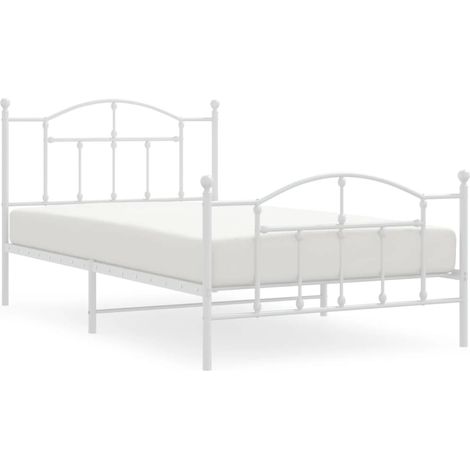 Maison Exclusive - Giroletto con Testiera e Pediera Metallo Bianco 107x203 cm (1/5)