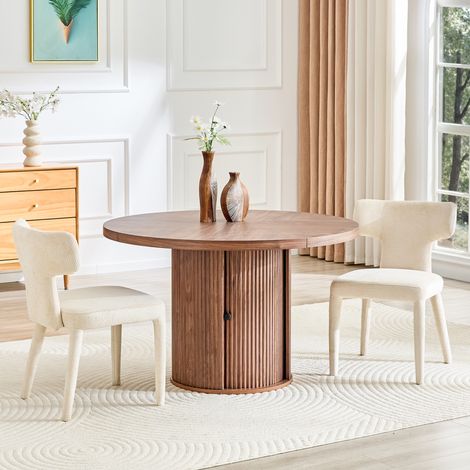 Set di 2 sedie da pranzo moderne, schienale a T, seduta imbottita in PU, struttura in metallo, colore bianco (1/5)