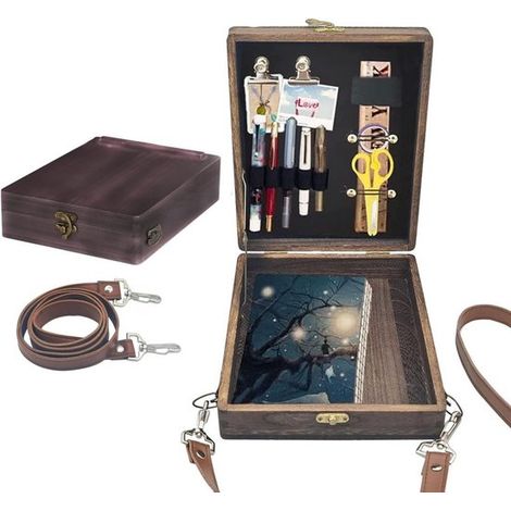 Scatola da disegno portatile in legno per artisti, cavalletto da schizzo e contenitore (1/5)