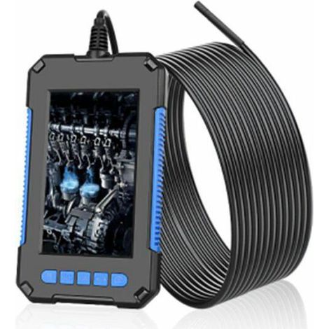 P40 Handheld-Endoskop-Inspektionskamera für die Industrie, wasserdicht nach IP67, 5,5-mm-Objektiv, 6 integrierte einstellbare LEDs mit 4,3-Zoll-1080P-HD-Bildschirm, Modell: 2 m blaues Festkabel