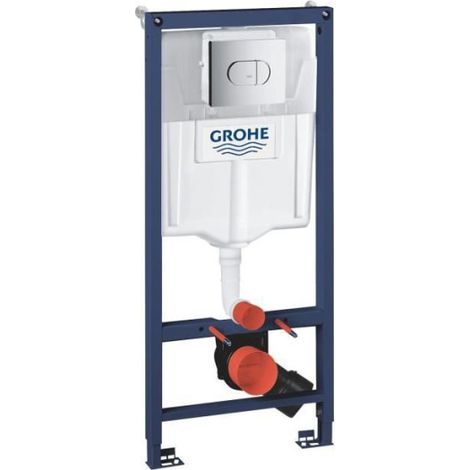 GROHE Bâti Support WC Solido 3 en 1, 1,20m, Bâti Support Encastré, Plaque de Commande double boutons, Réservoir 6-9 Litres, (1/3)