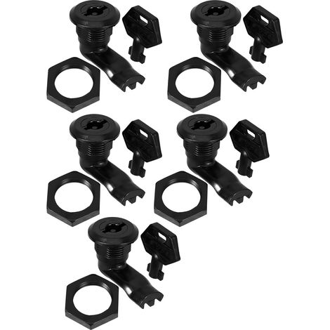 Lot de 5 verrous rotatifs noirs pour armoires électriques, verrou (1/5)