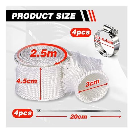 Tuyau D'échappement 25mm Générateur 250CM chauffage de stationnement Tuyau Gaine fibre de verre (1/4)