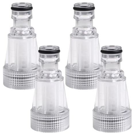 4 Pièces Filtre à Eau pour Nettoyeur Haute Pression, Filtre à Eau Accessoires de Jardin Filtre D'entrée D'eau avec raccord de 3/4 pouces pour Raccords de Jardin, Lavage de Voiture (1/4)