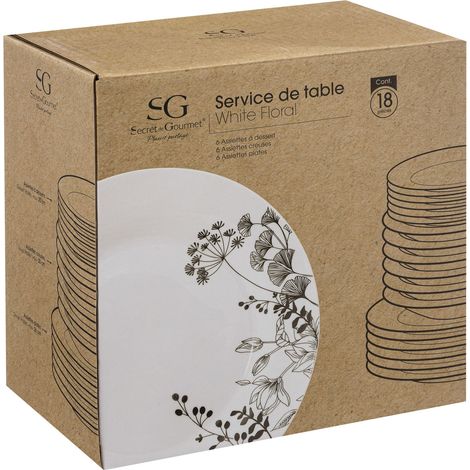 Porzellanservice WHITE FLORAL für 6 Personen, 18-tlg. (1/5)