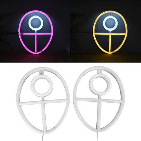 Lampe murale LED néon créative style cyberpunk, décoration intérieure, fête, cadeau d'anniversaire, décoration de chambre d'enfant, alimentation USB ou piles, lot de deux (1/5)