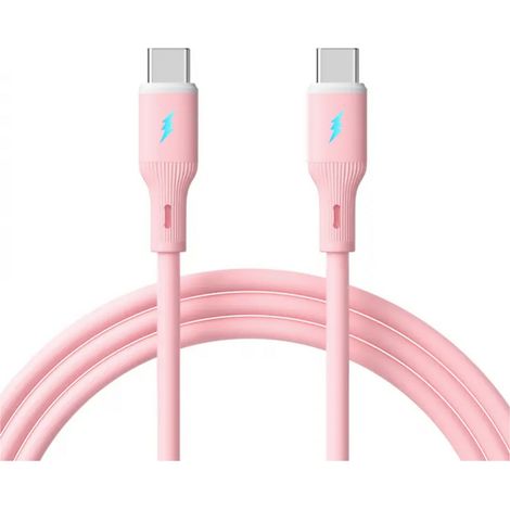 Akyga Câble USB USB-C® mâle, USB-C® mâle 1 m rose AK-USB-66 (1/2)