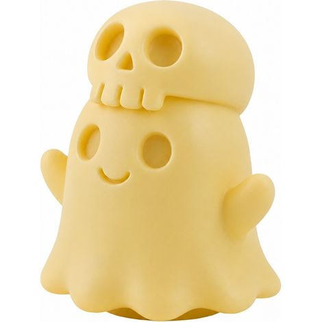 Figurine de fantôme d'Halloween mignonne, jaune, statue en résine, plateau à étages décoratif de style ferme effrayante pour l'intérieur, le porche, l'étagère (1/5)