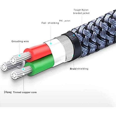 Adaptateur Audio 3,5 mm Vers 6,5 mm - Câble Jack Mâle-Mâle pour Téléphone Ordinateur Haut-Parleurs Console Mixage - 3 m (1/5)