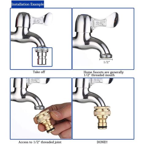 2 Pièces De Connecteur Robinet Tuyau De Jardin En Cuivre Pur, Jardin Raccord Robinet Tuyau, Connecteur Tuyau De Jardin Accessoires Connecteur Tuyau D'eau 3/4 Pouces, Arroseur De Jardin (1/5)