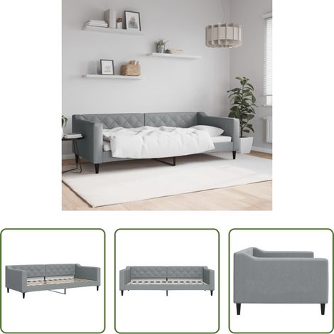vidaXL Schlafsofa - Tagesbett Hellgrau 90x200 cm Stoff (1/5)