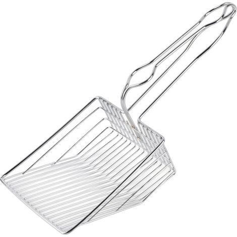 Scoop de Litière pour Chats, Scoop de Pelle en Métal Profonde, Empêchez de Petites Touffes de Litière Sale de Fuir, avec Une Longue Poignée pour Un Nettoyage Efficace (1/5)