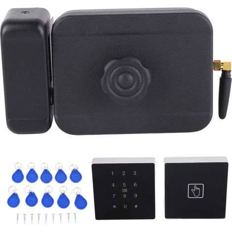 Serrure électronique à pêne dormant + Sans marque + Modèle 433MHz + Acier inoxydable, télécommande, contrôle d'accès sans fil pour maison et bureau (1/5)
