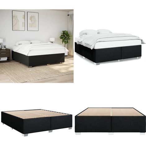Bettgestell ohne Matratze Schwarz 200x200 cm Stoff - Bettes - Doppelbett - Boxspringbetten - Massivholzbette - Bettrahmen - Home & Living (1/5)