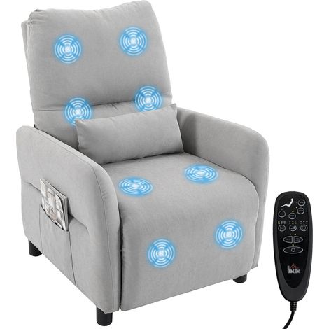 Beyamis Chaise de massage manuelle inclinable 135° Chaud, Gris (1/5)
