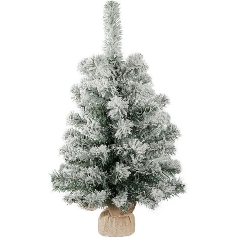 Baum MagicHome Weihnachten Snowy, Tanne in Jute, verschneit, 60 cm (1/5)