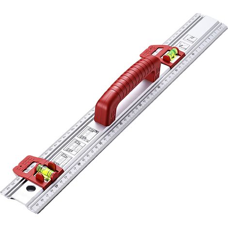 Règle de découpe avec poignée et niveau, 50 cm
