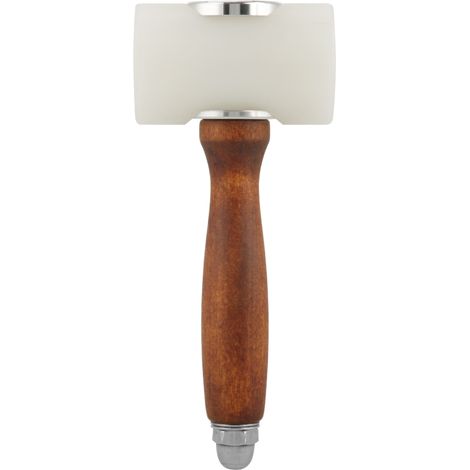 Marteau en nylon et cuir en forme de T avec manche en bois, maillet à sculpter le cuir, outil d'artisanat (1/4)