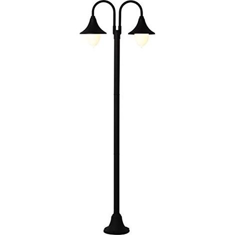 Lampadaire à 2 bras série paris h.220 cm aluminium noir 100w - Salon