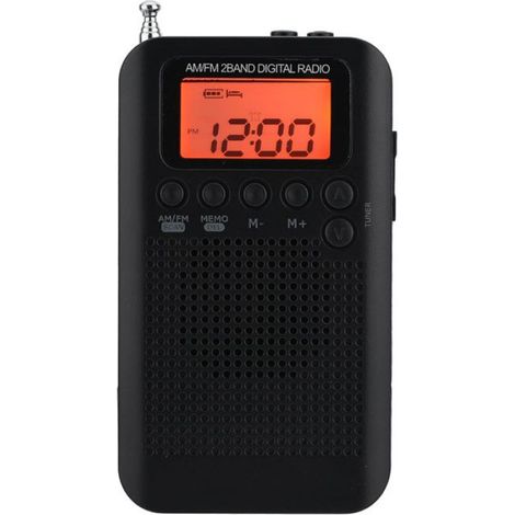 Radio Numerique Portable - AM FM 2 Bandes - Ecran LCD - Haut-Parleur Integre - Casque 3 5 Mm - Alimentation Piles Et USB - 1 Unite (1/5)