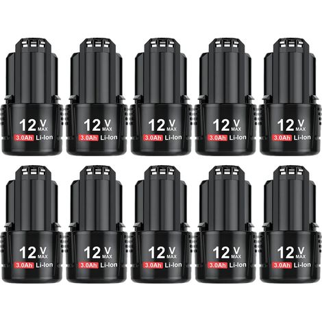 Batterie de remplacement Bosch BAT411, capacité de 3000mAh, puissance Li-ion 12V, 10Pcs 3.0Ah Batterie (1/2)